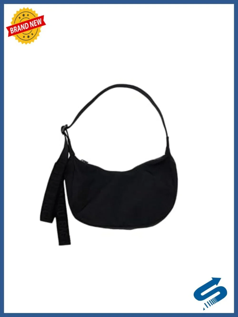 BAGGU Small Nylon Crescent Bag - Recycled Heavyweight Nylon Crossbody